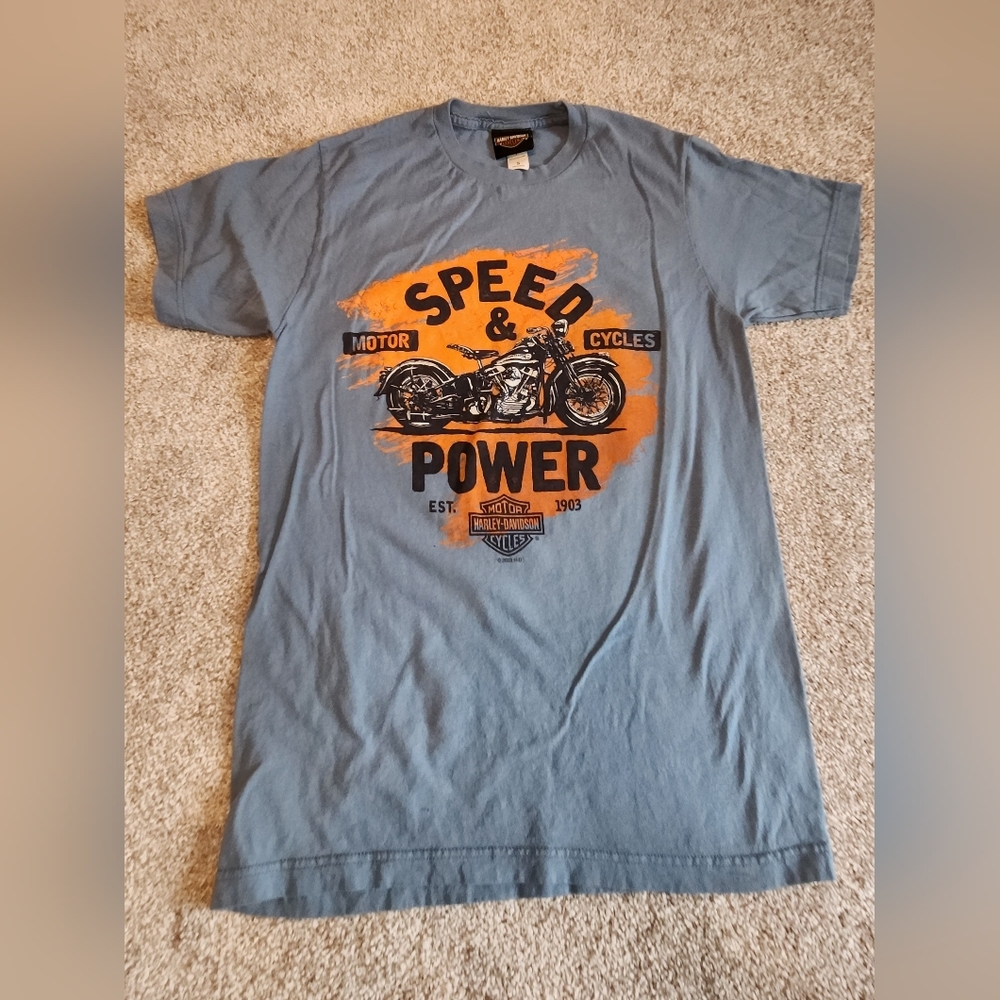 Preowned‎ Harley Davidson blue size small Unisex tee